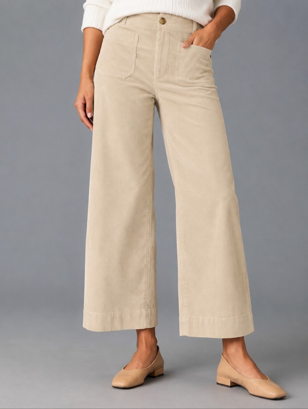 ❤️ NWOT! ANTHROPOLOGIE MAEVE COLETTE HIGH RISE WIDE LEG CORDUROY CROP PANTS, 12